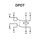 NTE R04-11D30-24 DPDT, 24 Volt DC Coil 30 Amp Heavy Duty Open Frame Relay 30A