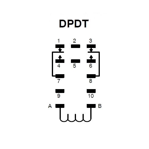 NTE R06-11D10-12 DPDT 12 Volt DC Coil 10 Amp Heavy Duty Open Frame Relay 10A