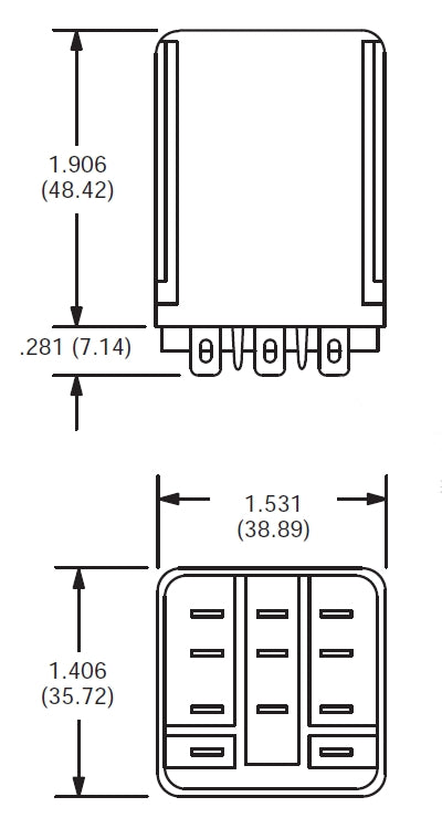 NTE R10-5D10-24B SPDT, 24 Volt DC Coil 10 Amp General Purpose Relay w/ Button