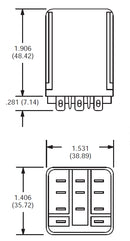 NTE R10-5D10-12B SPDT, 12 Volt DC Coil 10 Amp General Purpose Relay w/ Button