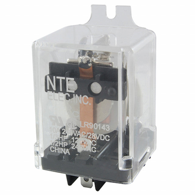 NTE R10-14A10-12F 3PDT, 12 Volt AC Coil 10 Amp General Purpose Relay w/ Flanges