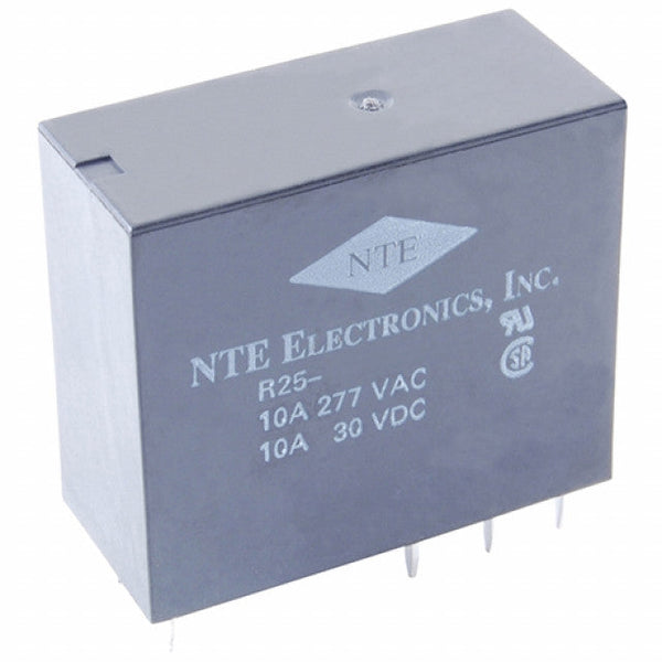 NTE R25-11D10-12, 12 Volt DC Coil, 10 Amp DPDT General Purpose Relay
