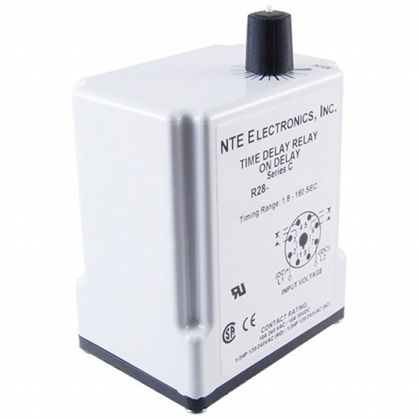NTE R28-11A10-120L DPDT 120V AC Coil Delay On Operate Timer Relay 1.8 to 180 Sec