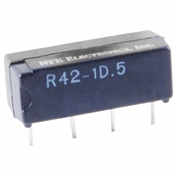 NTE R42-1D.5-6, 5 to 6 Volt DC Coil, 0.5 Amp SPDT-NO SIP Reed Relay w/ Diode