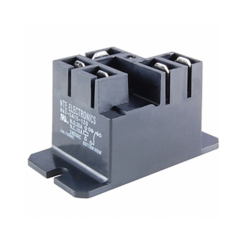 NTE R47-5A15-120 SPDT, 120 Volt AC Coil, 20A@220V AC / 24V DC High Power Relay