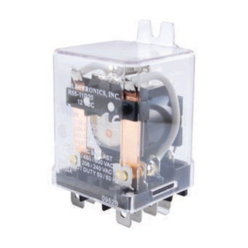 NTE R55-11D20-12F, 12V DC Coil, DPDT 25A@300V AC/28V DC Flange Mount Relay
