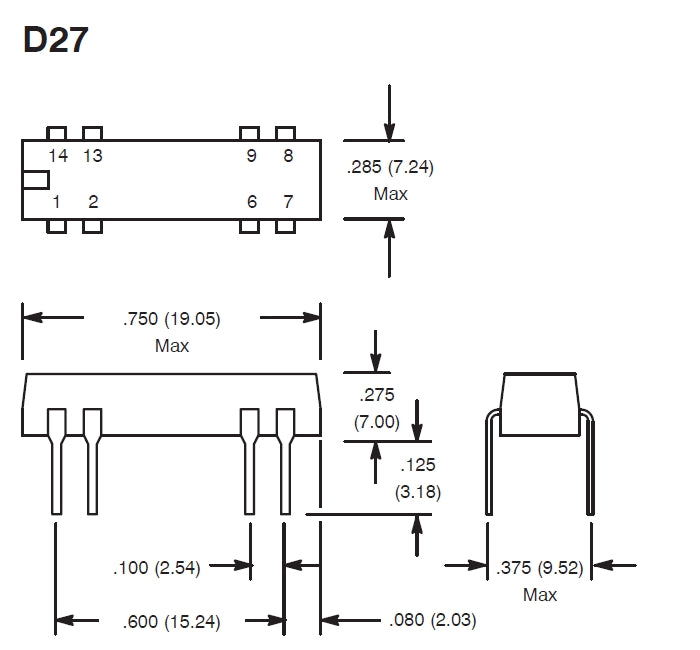 NTE R56-1D.5-6D, 5 Volt DC Coil, 0.5 Amp SPST-NO DIP Reed Relay w/ Diode