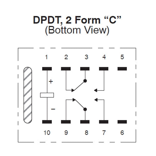NTE R74-11D1-24SM, DPDT 24 Volt DC Coil, 1A@30V DC Surface Mount Relay