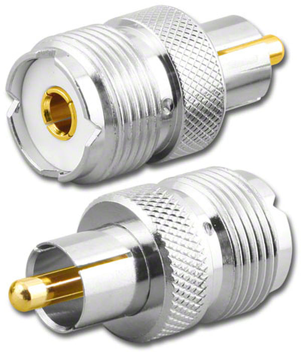 NEW Female UHF Jack SO239 to Male RCA Plug Adapter with Gold Pin RFA-8192