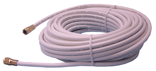 Philmore RG6100W Direct Burial Grade Type F TV Coax Cable, WHITE 100 Foot Length