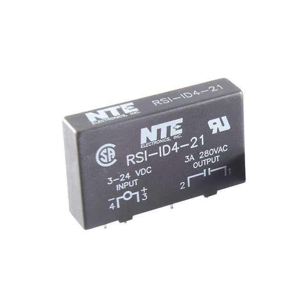 NTE RS1-1D4-21, SPST-NO 3-24V Control, 4@280V Output Solid State Relay