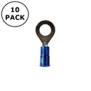 (2358) 1/4" Stud Blue Vinyl Insulated Ring Terminals for 16-14AWG Wire ~ 10 Pack