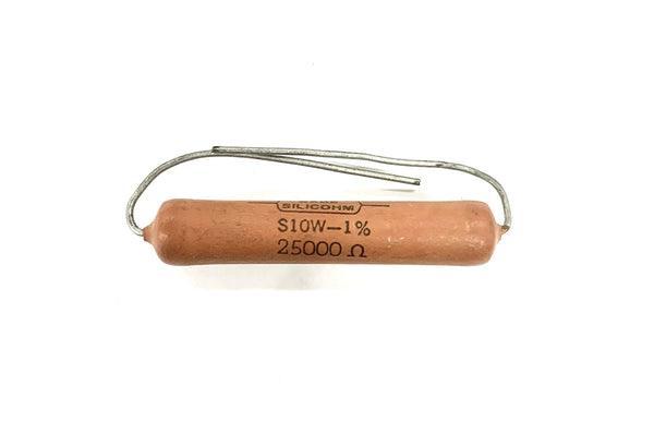 Sage Silicohm S10W25K-1%, 25K Ohm 10 Watt, Wirewound Power Resistor 10W