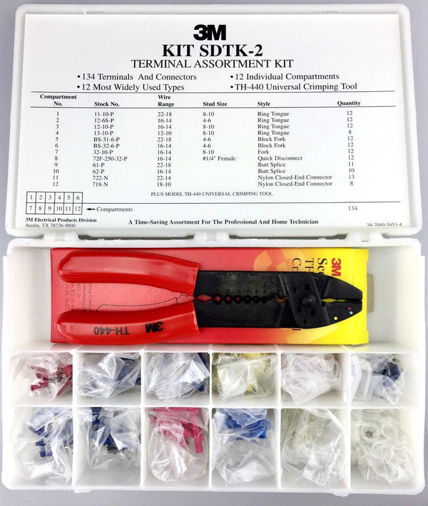 3M SDTK-2 Scotchlock Terminal Assortment Kit w/ TH-440 Crimping Tool & Terminals