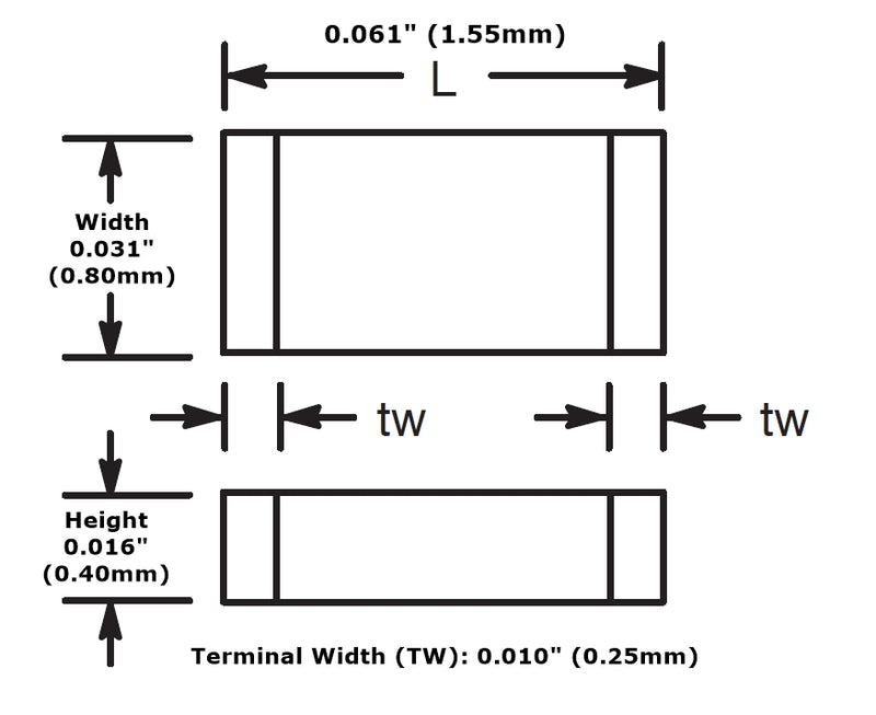 NTE SR1-0603-000, 0 (Zero) Ohm, 0603 Series Surface Mount Resistors~ 20 Pack