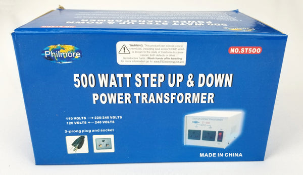 Philmore # ST500, 500 Watt Step Up / Step Down Transformer, 110V AC/220V AC