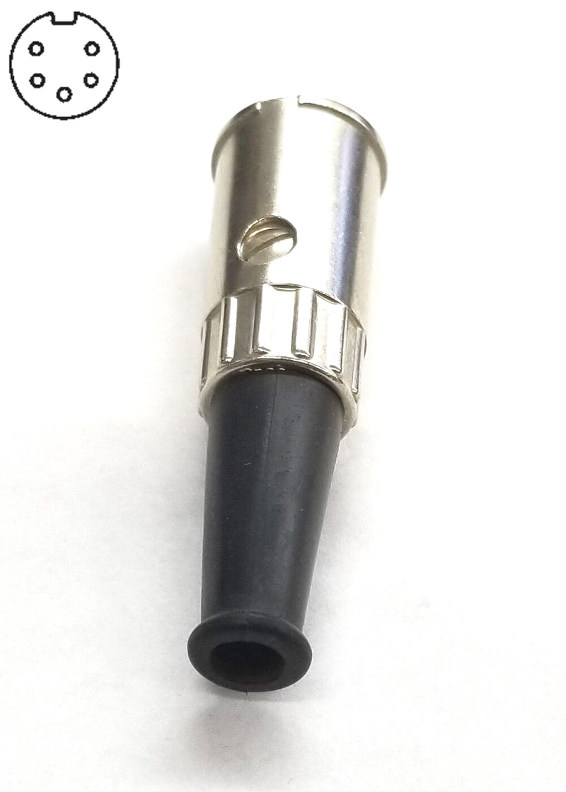 Switchcraft 13EL5F, 240° 5 Pin Female DIN Metal Cable Connector with Lock Flange
