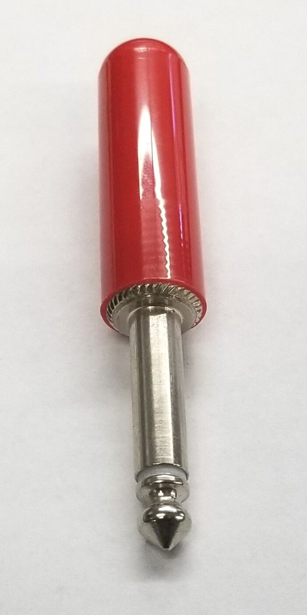 Switchcraft 245 1/4" 2 Conductor TS Mono Male Guitar Plug ~ Screw Type/Red
