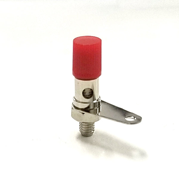 Sato Parts # T-16-R, 5.0mm Diameter Red Knob Binding Post for 26-16AWG Wire