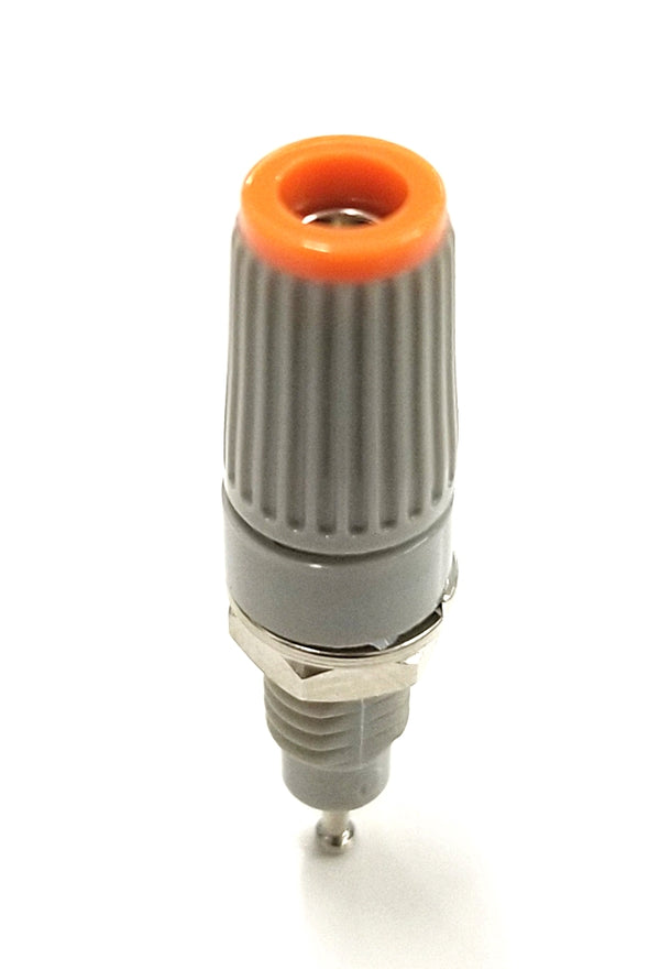 Sato Parts # T-45-OR, Grey with Orange Tip Female Banana & Wire Binding Post