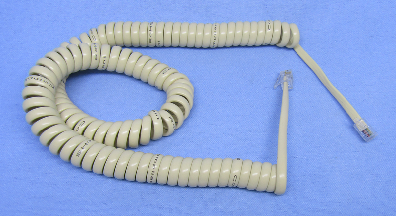 Philmore TEC25S IV, Ivory 7 Foot Coiled RJ22 Handset Telephone Cord