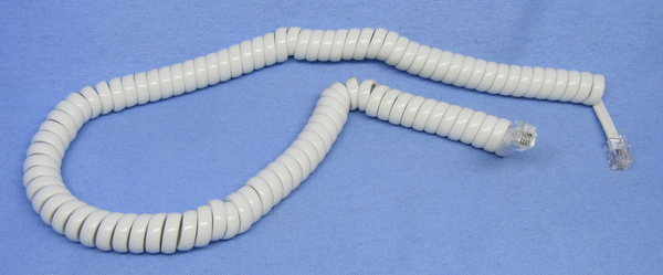 Philmore TEC25S WH, White 7 Foot Coiled RJ22 Handset Telephone Cord