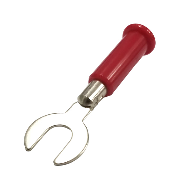TJ-1097-R, Sato Parts RED Large Spade Connector, Solder Type 16AWG Max