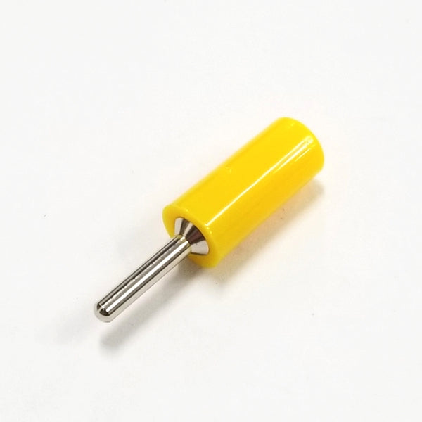 Sato Parts # TJ-2-P-Y, Yellow Pin Tip Plug ~ Solder Type, 18AWG Max.