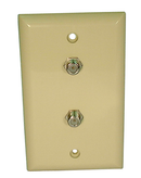 Philmore TV45, Dual F-81 "F" Type Feedthrough Ivory Wall Plate
