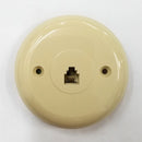 Philmore TWP53 4 Conductor RJ11, 3-1/4” Diameter Round Ivory Mudular Wall Plate