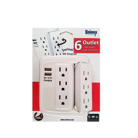 PS106 6 Outlet AC Surge Protector with 2 USB Charging Ports