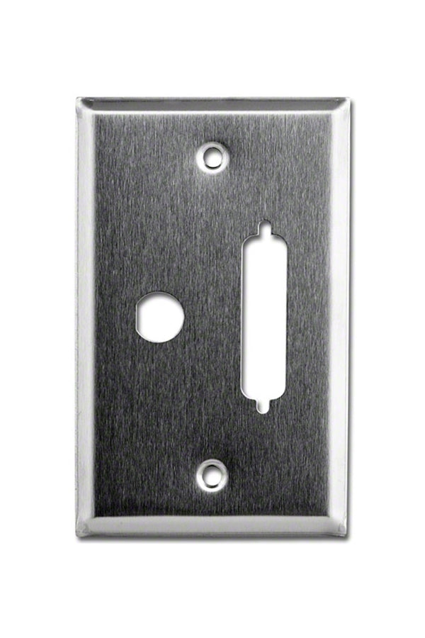 WP-25/C, Steel Wall Plate for DB25 / DB44 & 1/2" Coaxial Mount Connectors