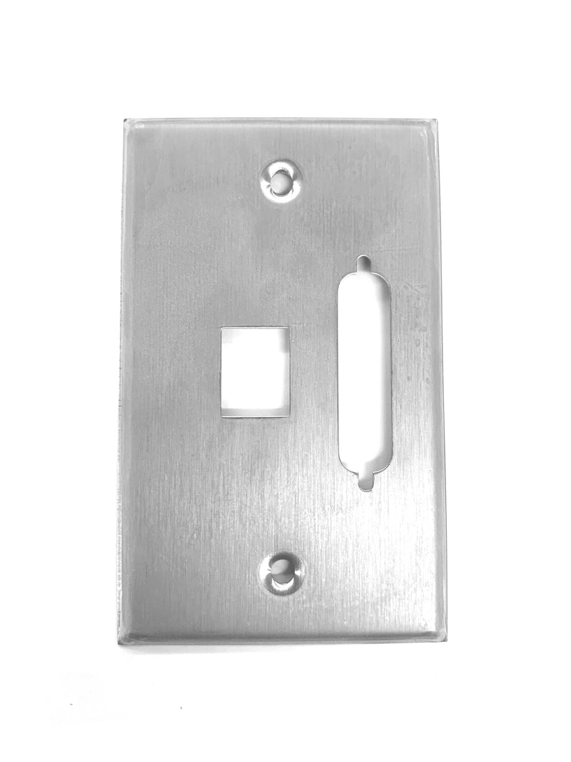 WP-25M, Double Hole Steel Wall Plate for DB25/DB44 & Keystone Mount Connectors