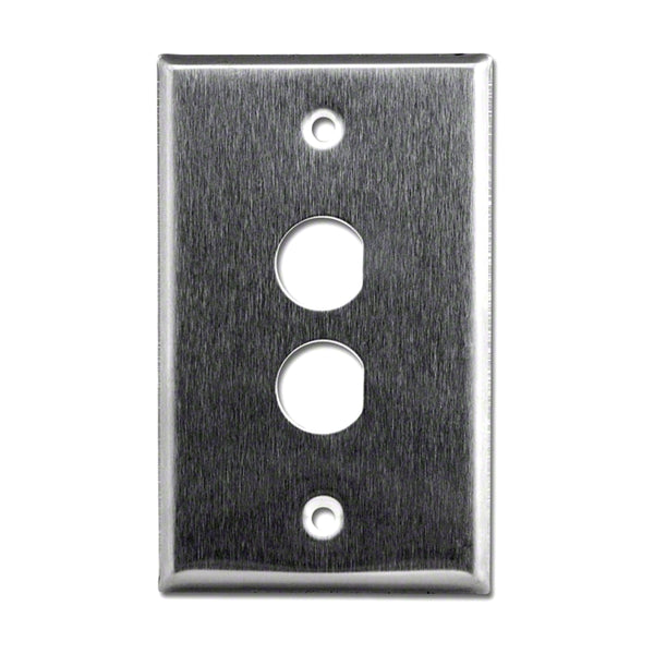 WP-TW-2H, Double Hole Steel Wall Plate for 3/4" Twinax Coaxial Mount Connectors