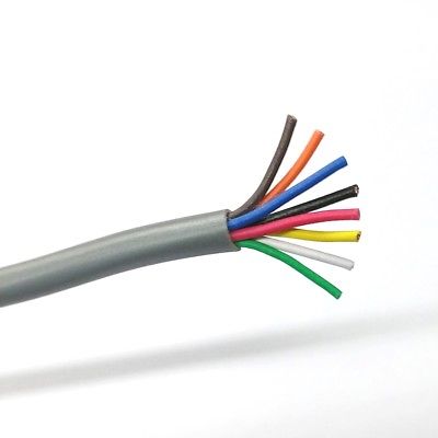 25' 8 Conductor 22 Gauge Unshielded Cable, CM Rated 25 Foot ~ 8C 22AWG U2208