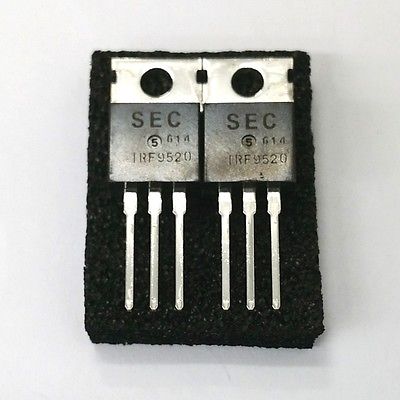 Lot of 2 SEC Samsung IRF9520 6.0 Amp 6A 100 Volt P Channel Power Mosfets - MarVac Electronics