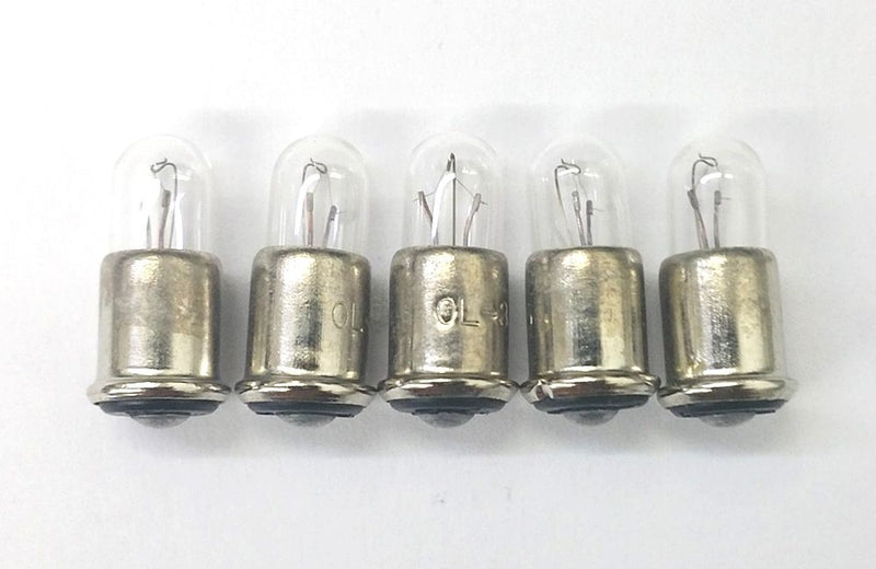 Lot of 5 Oshino 345 Miniature Lamps, 6V 40mA Midget Flange Bulbs - MarVac Electronics