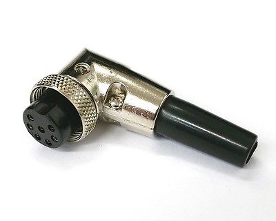 7 Pin Female Right Angle In-Line CB Mic or Ham Radio Microphone Connector - MarVac Electronics