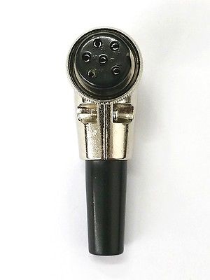 6 Pin Female Right Angle In-Line CB Mic or Ham Radio Microphone Connector - MarVac Electronics