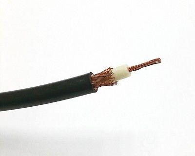 25' Superior S.I.W. RG8-X-95, Mini-8, RG-8X, 50 Ohm Coaxial Cable ~ Black