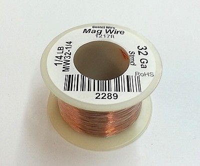 32 Gauge Insulated Magnet Wire, 1/4 Pound Roll (1,217' Approx. Length) 32AWG - MarVac Electronics