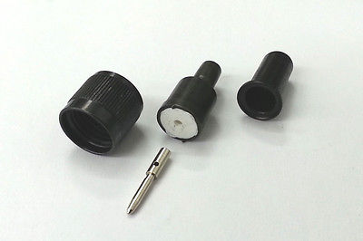 Lot of 2 Aim 29-4021 Black Mini UHF Male Connector for RG-58 Coax Cable
