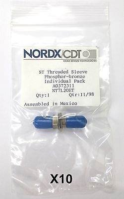 Lot of 10 Nordx/CDT A0372311 ST to ST Panel Mount Feed Through Couplers - MarVac Electronics