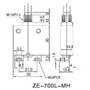 60 Amp Heavy Duty Pushbutton Circuit Breaker ~ Zing Ear ZE-700L-MH-60 60A - MarVac Electronics