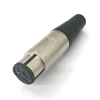 Pomona 5118 4 Pin Female XLR Jack Connector Made by Alcatel - MarVac Electronics