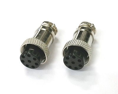 Lot of 2 8 Pin Female In-Line CB Mic or Ham Radio Microphone Connector - MarVac Electronics