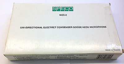 Speco MGS-2 Uni-Directional Condenser Goose Neck Microphone MGS2 - MarVac Electronics