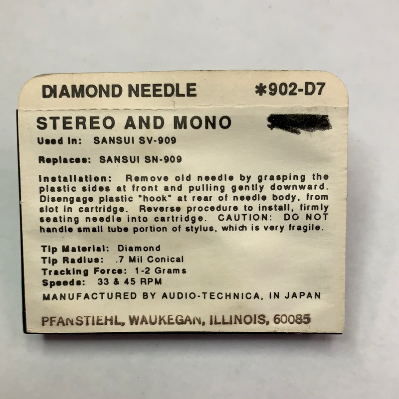 Pfanstiehl 902-D7  Diamond Needle