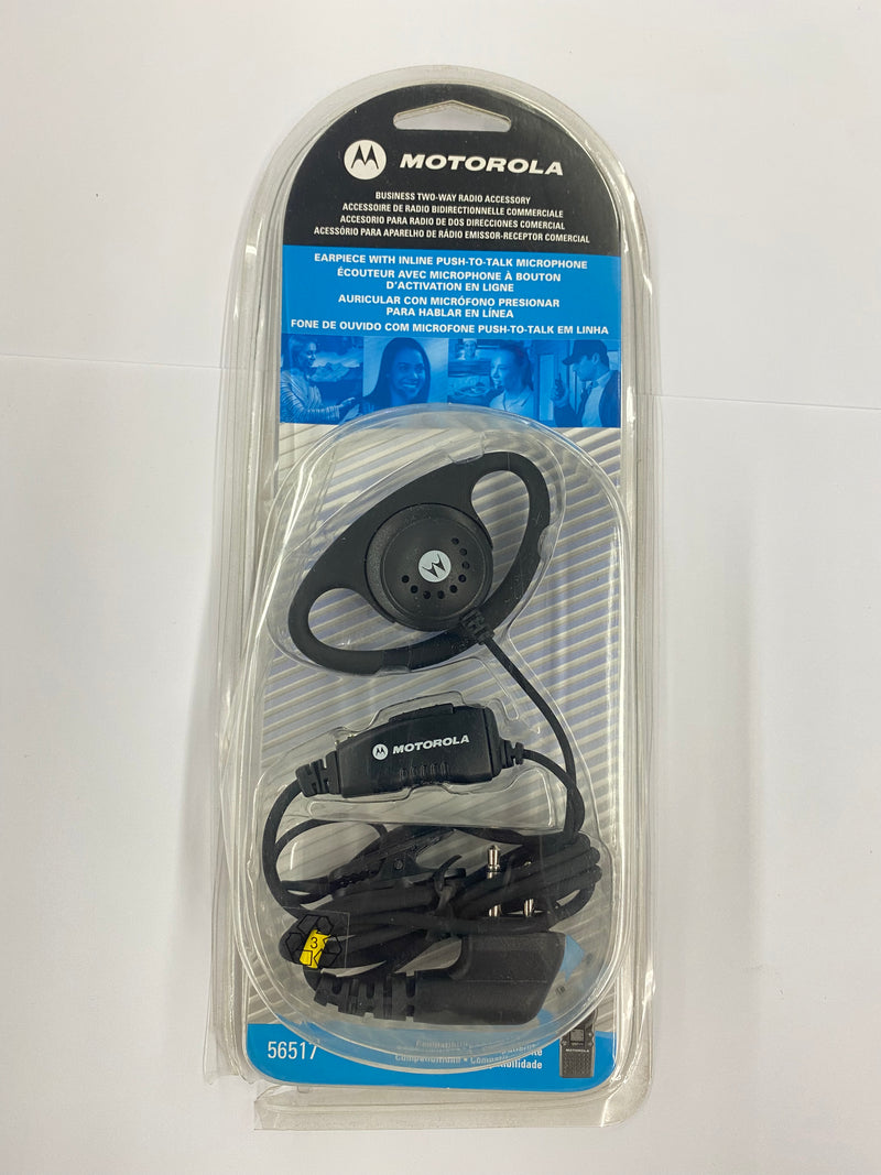 Motorola 56517 HCLE4105D Earpiece with inline Push-to-talk Microphone