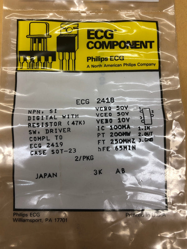 ECG2418 T NPN SI WITH RES